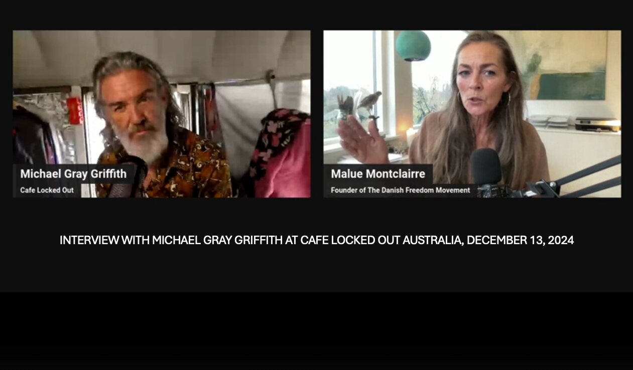 MALUE MONTCLAIRRE FOUNDER OF THE DANISH FREEDOM MOVEMENT JOINS MGG IN THE CAFE
